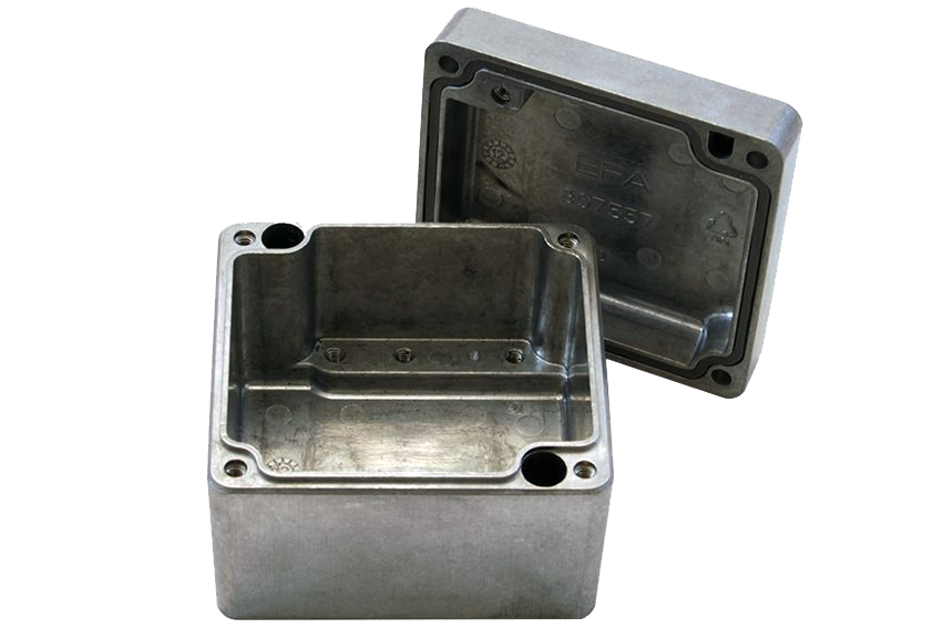 efabox das Aluminiumdruckgussgehäuse in der Abmessung 75x80x57mm IP68 Silikondichtung unbeschichtet